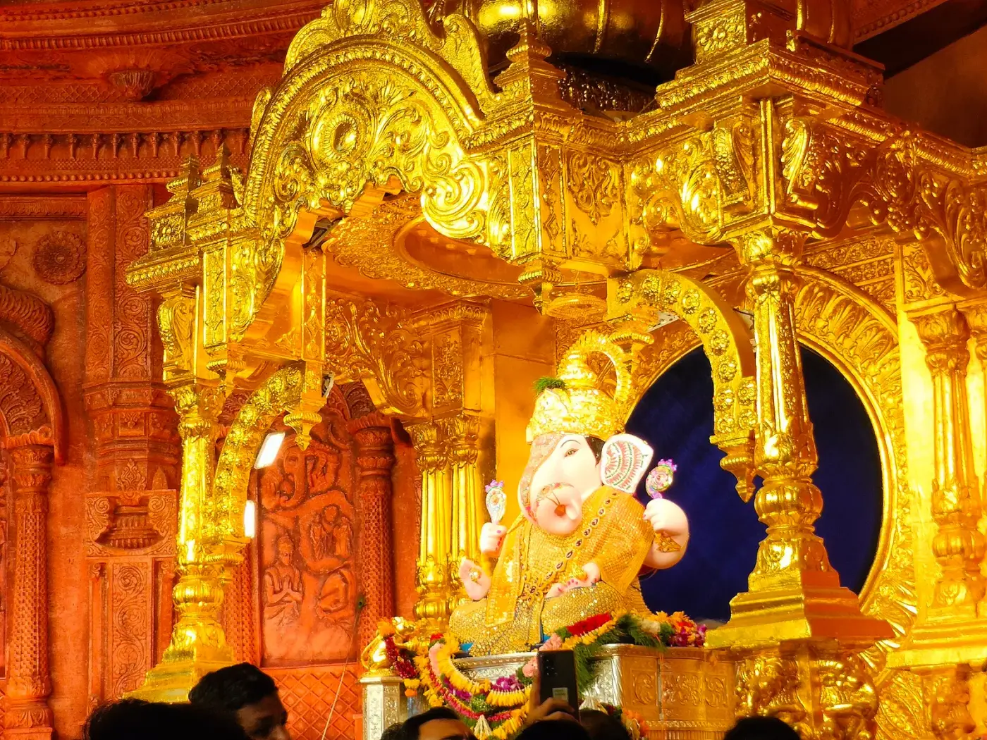 The golden sanctum of Dagdusheth Ganpati, Pune
